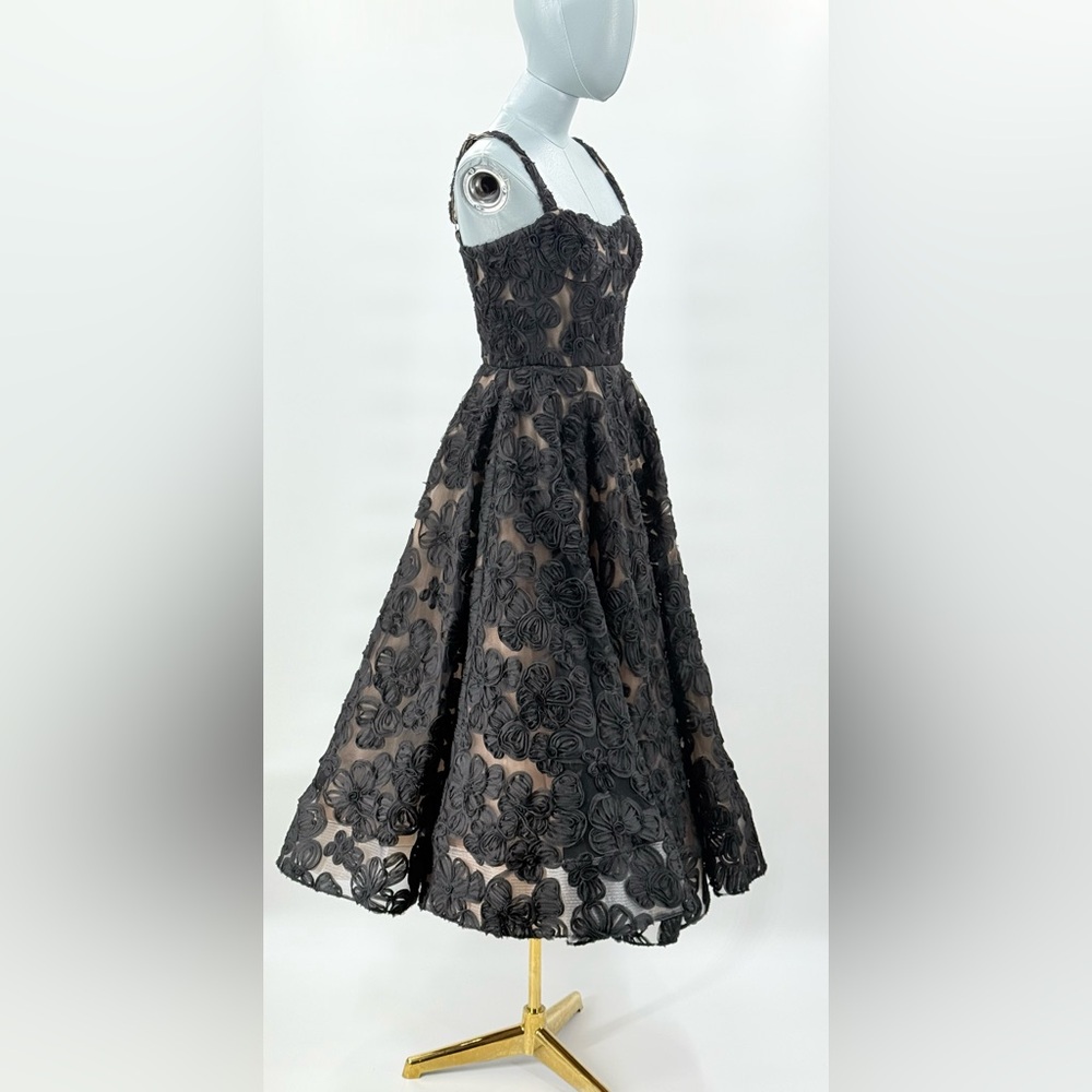 🆕 BRONX & BANCO 🧿 NWOT Sabrina Midi Dress, Black Floral - Sz S / US 4 - Picture 11 of 17